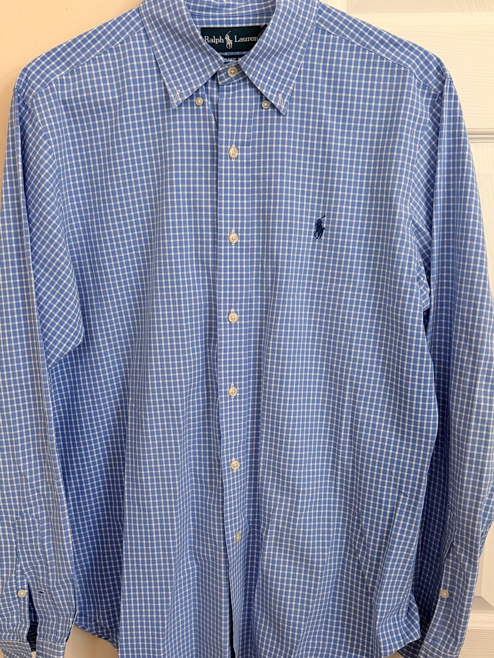 Ralph Lauren Classic Fit Gingham Check Men’s M Long Sleeve Button Down Shirt